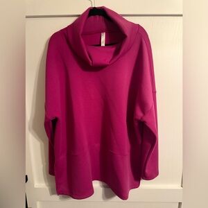 Dear Scarlett Fuchsia Cowl Neck Sweatshirt